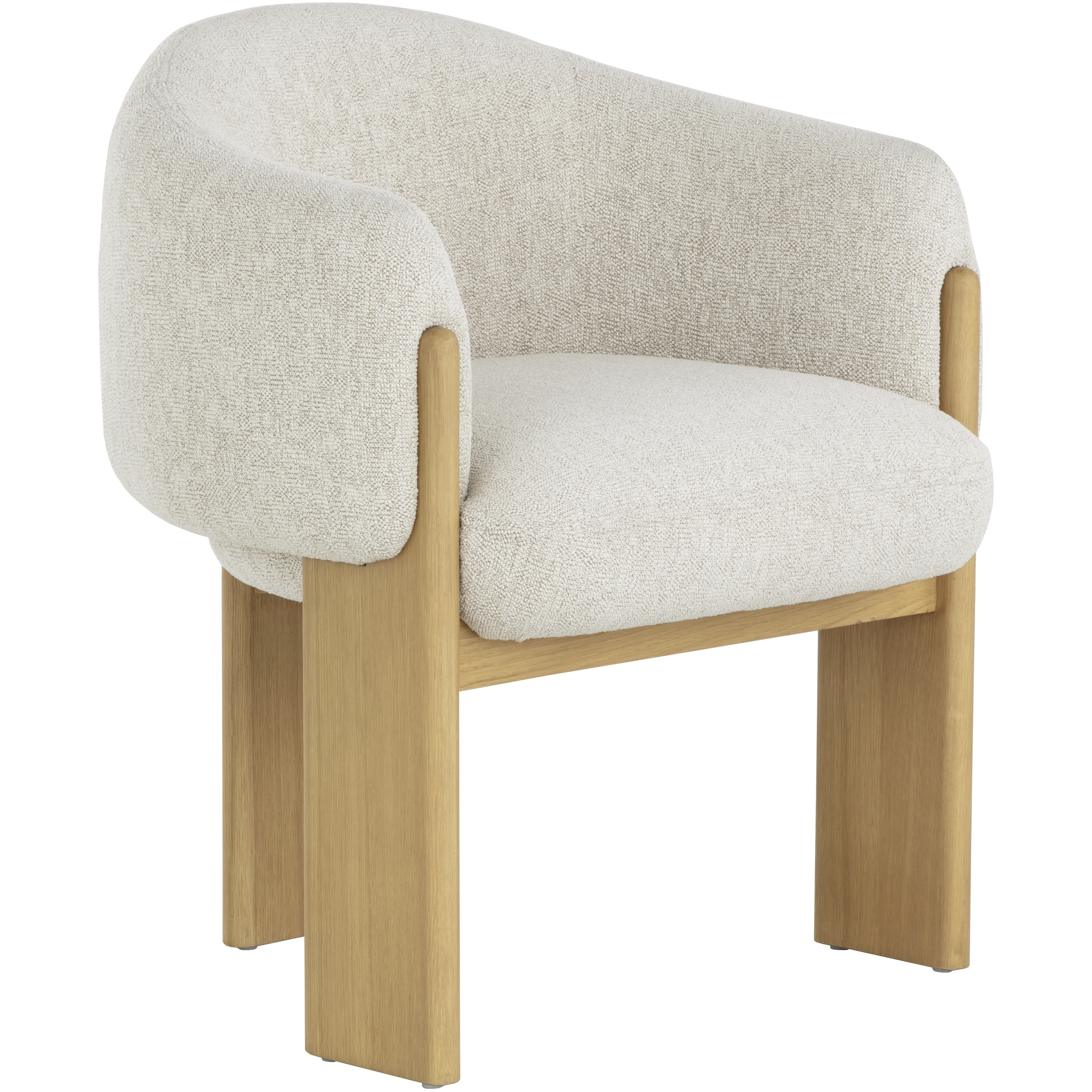 Trine Rustic Oak / Dove Cream Dining Armchair